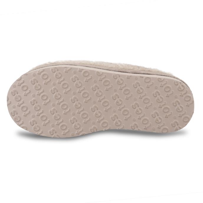 totes® Icons Ladies Borg Mule Slipper With EVA Sole Light Grey Extra Image 6